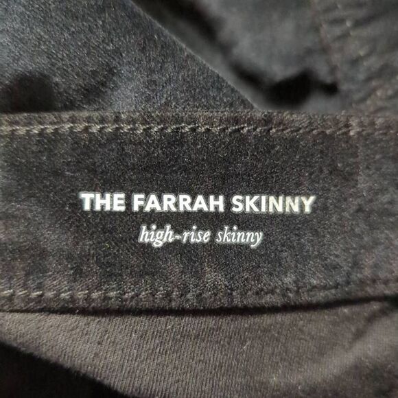 Ag Adriano Goldschmied Black Velveteen The Farrah Skinny pants Woman Size 27R‎ - Picture 10 of 14